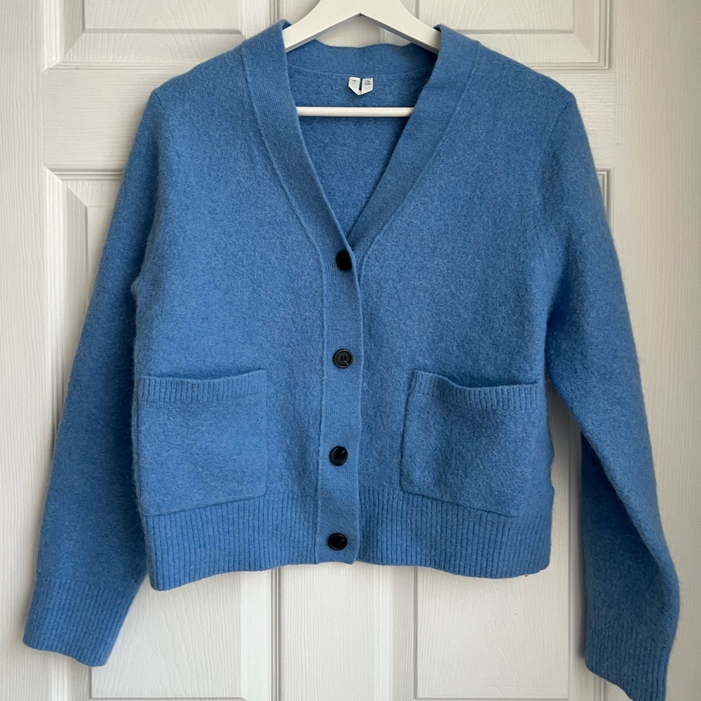 Blue Sweater Cardigan Wool, Alpaca & Polyester Blend Spring 2025